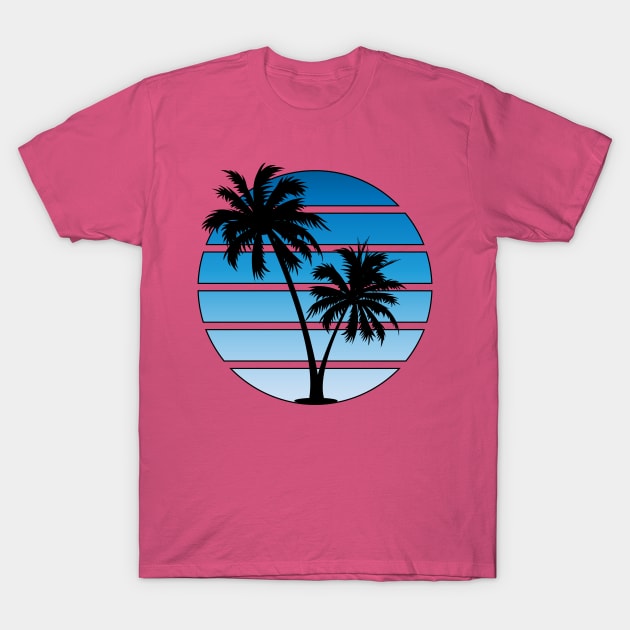 Retrowave Blue Sunset T-Shirt by Brobocop